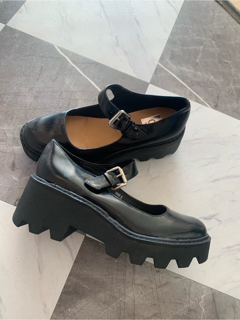 Dolce Vita Black Chunky Mary Jane Platform Pumps